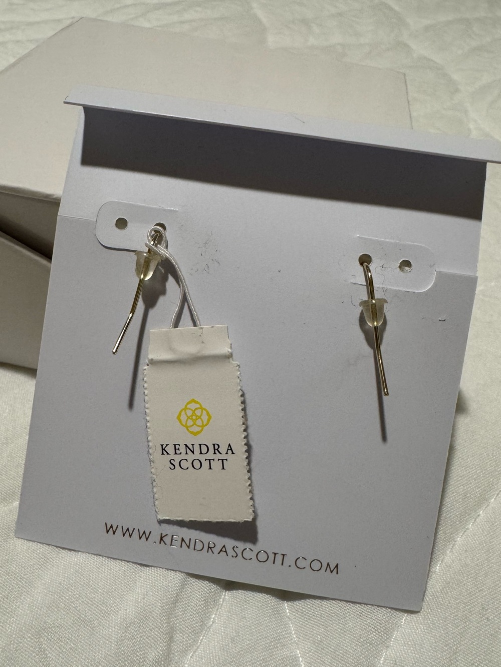 NWT Kendra Scott Gold Open Elle Drop Earrings - Picture 4 of 5
